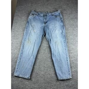 Cinch Jeans Men 42x32 Blue Straight Leg Distressed Cowboy Workwear Denim